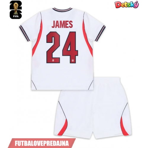 Lacne Dětský Futbalové dres Anglicko Reece James #24 MS 2026 Krátky Rukáv - Domáci (+ trenírky)
